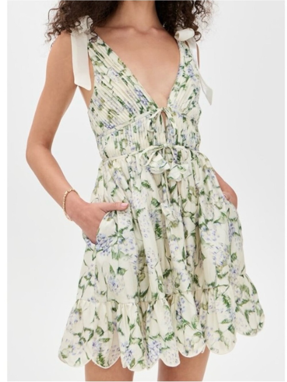 En Saison Charleston Floral Tie-Shoulder Mini Dress - Size XS - Picture 3 of 13